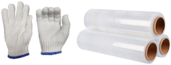 Gloves and Plastic Wrapping